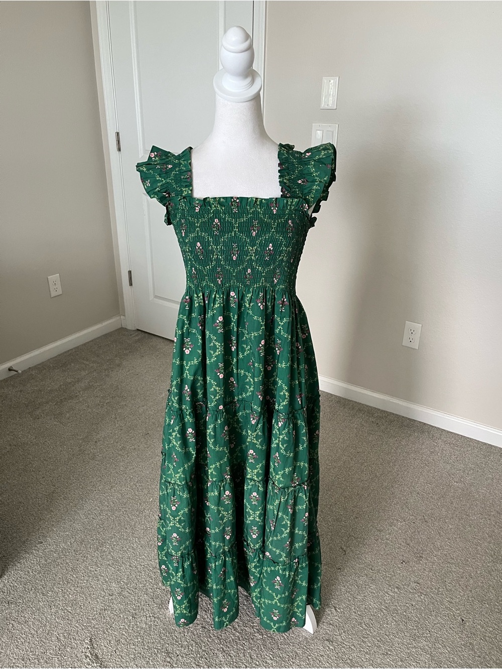 Like New Hill House Ellie Nap Dress in Emerald Trellis Size XS - Picture 11 of 11